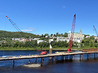 View of the New and Temporary Bridge